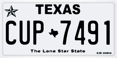 TX license plate CUP7491