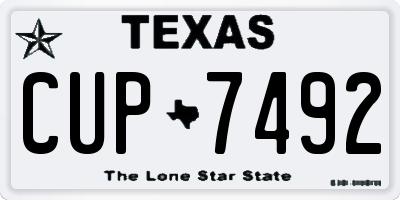 TX license plate CUP7492