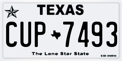 TX license plate CUP7493
