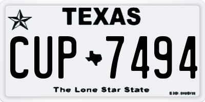 TX license plate CUP7494