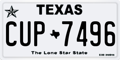 TX license plate CUP7496
