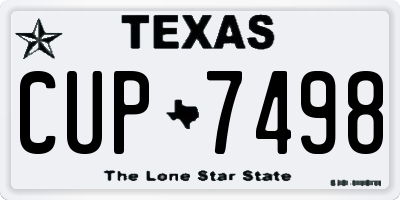 TX license plate CUP7498