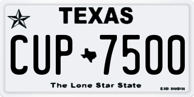 TX license plate CUP7500