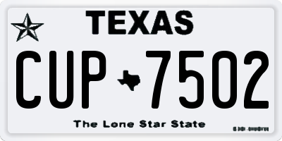 TX license plate CUP7502