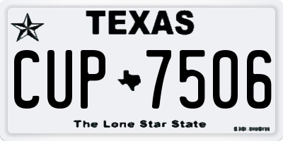 TX license plate CUP7506