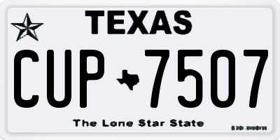 TX license plate CUP7507