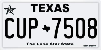 TX license plate CUP7508