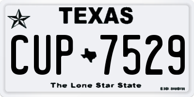 TX license plate CUP7529