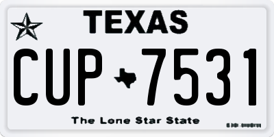 TX license plate CUP7531