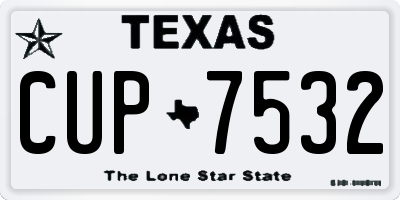 TX license plate CUP7532