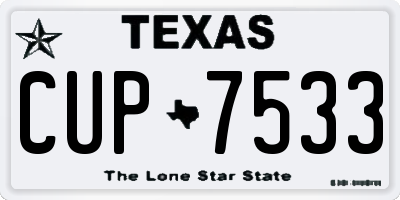TX license plate CUP7533