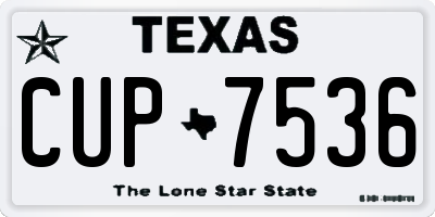 TX license plate CUP7536