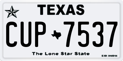 TX license plate CUP7537