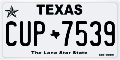 TX license plate CUP7539