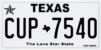 TX license plate CUP7540