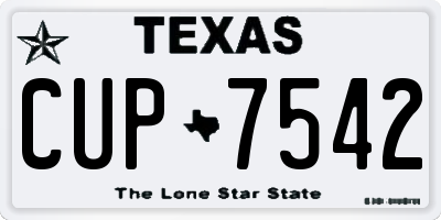 TX license plate CUP7542