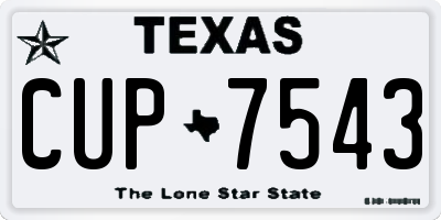 TX license plate CUP7543