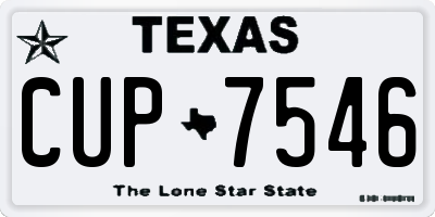 TX license plate CUP7546