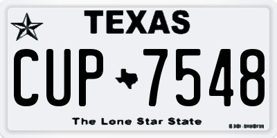 TX license plate CUP7548