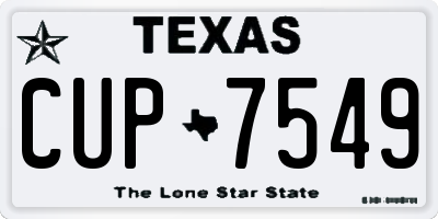 TX license plate CUP7549