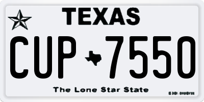 TX license plate CUP7550