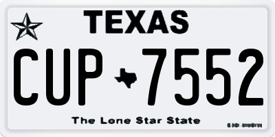 TX license plate CUP7552