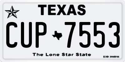TX license plate CUP7553