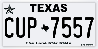 TX license plate CUP7557
