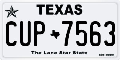TX license plate CUP7563