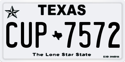 TX license plate CUP7572