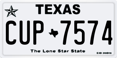 TX license plate CUP7574