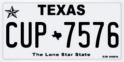 TX license plate CUP7576