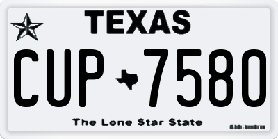 TX license plate CUP7580