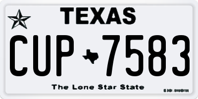TX license plate CUP7583