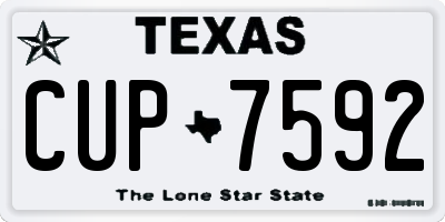 TX license plate CUP7592