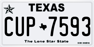 TX license plate CUP7593