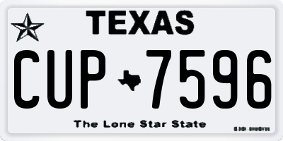 TX license plate CUP7596