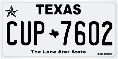 TX license plate CUP7602