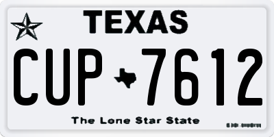 TX license plate CUP7612