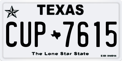TX license plate CUP7615