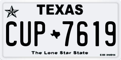 TX license plate CUP7619