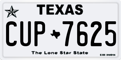 TX license plate CUP7625