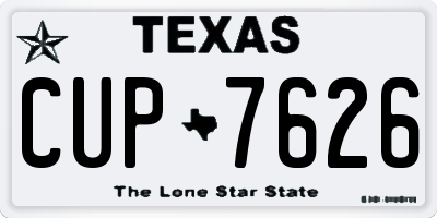 TX license plate CUP7626