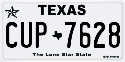 TX license plate CUP7628