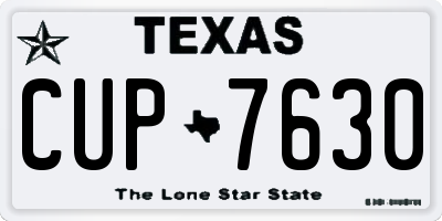 TX license plate CUP7630