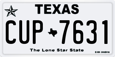 TX license plate CUP7631