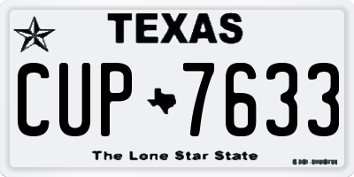 TX license plate CUP7633