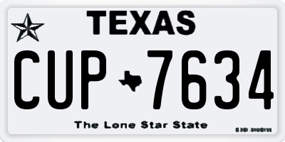 TX license plate CUP7634