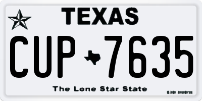 TX license plate CUP7635