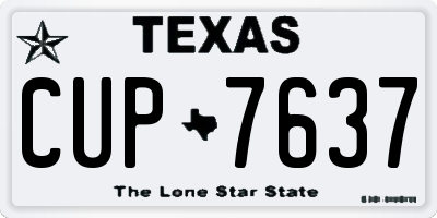 TX license plate CUP7637